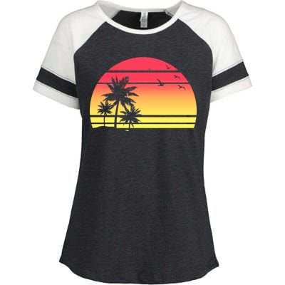 Summer Sunset Enza Ladies Jersey Colorblock Tee