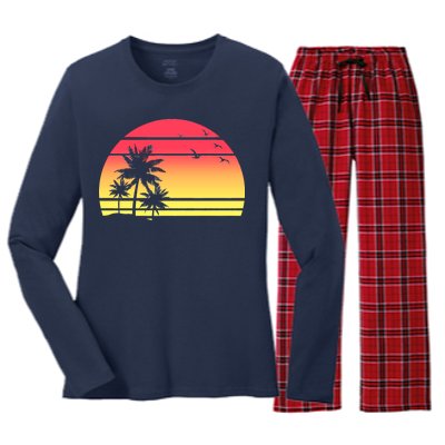 Summer Sunset Women's Long Sleeve Flannel Pajama Set 