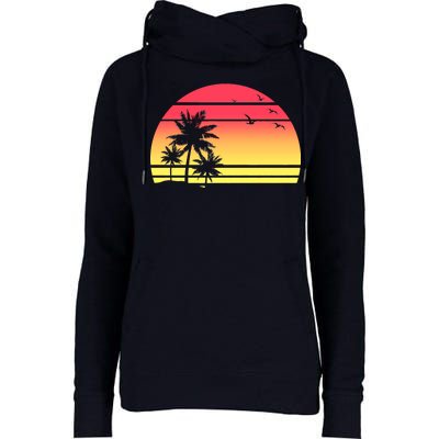 Summer Sunset Womens Funnel Neck Pullover Hood