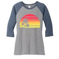 Summer Sunset Women's Tri-Blend 3/4-Sleeve Raglan Shirt