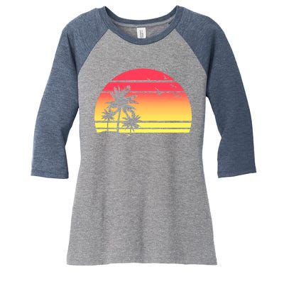 Summer Sunset Women's Tri-Blend 3/4-Sleeve Raglan Shirt