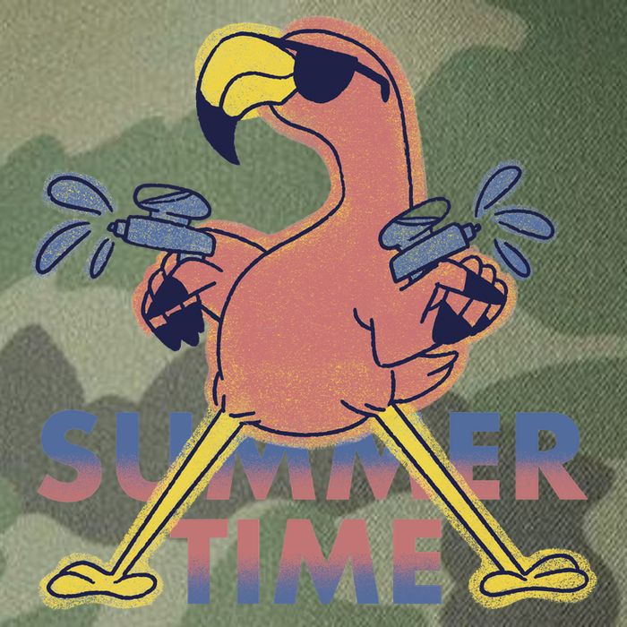 Summer Time Flamingo Legacy Tie Dye Trucker Hat