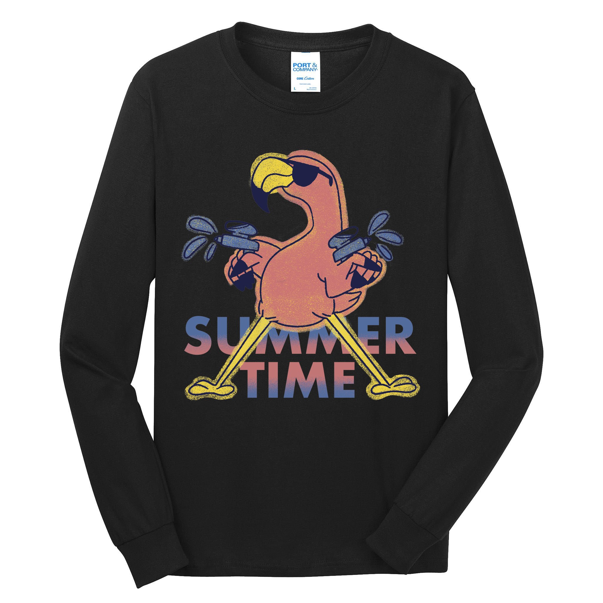 Summer Time Flamingo Tall Long Sleeve T-Shirt