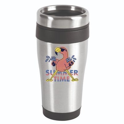Summer Time Flamingo 16oz Travel Tumbler