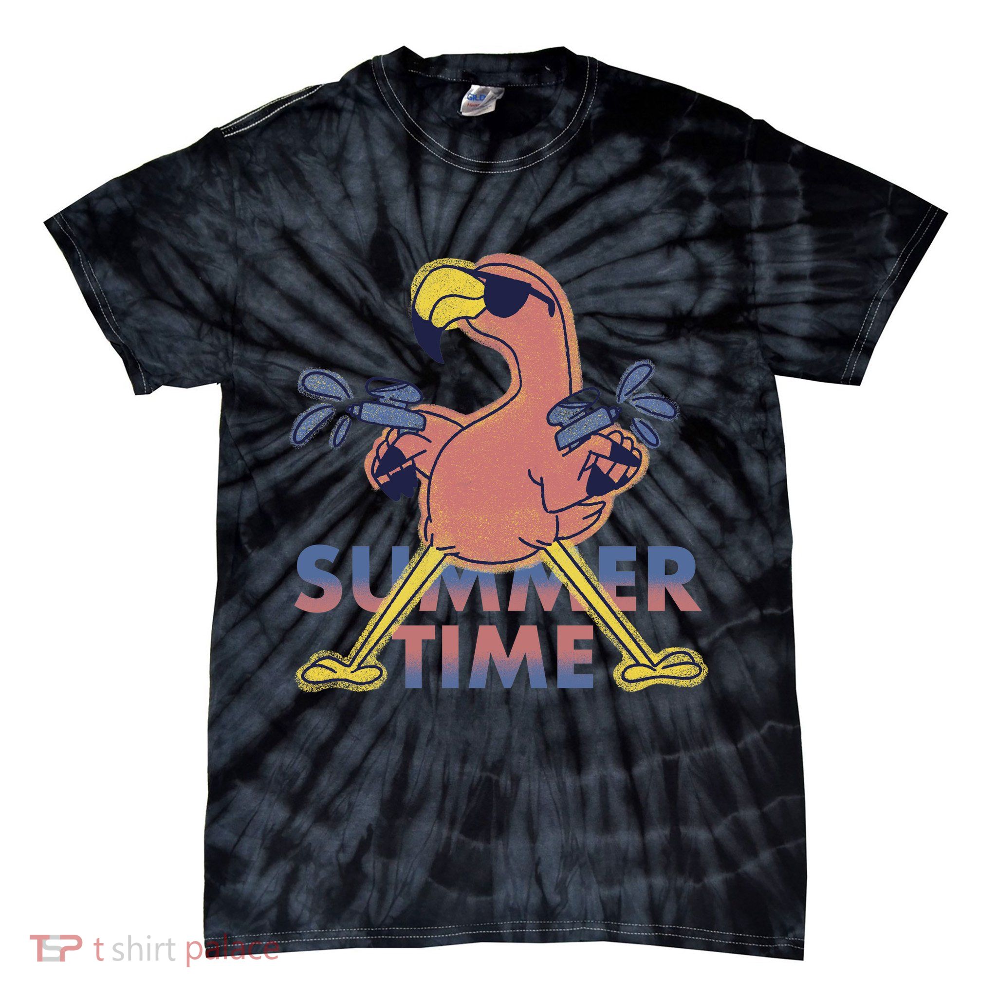 Summer Time Flamingo Tie-Dye T-Shirt