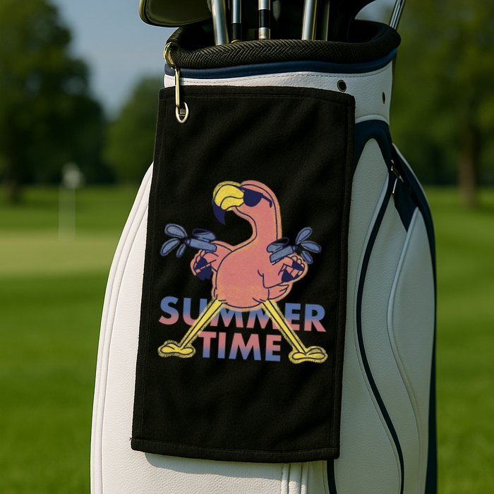 Summer Time Flamingo Golf Towel