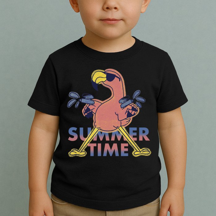 Summer Time Flamingo Toddler T-Shirt