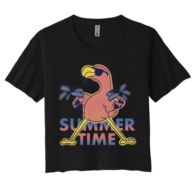 Summer Time Flamingo Crop Top