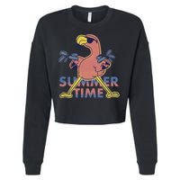 Summer Time Flamingo Cropped Pullover Crew