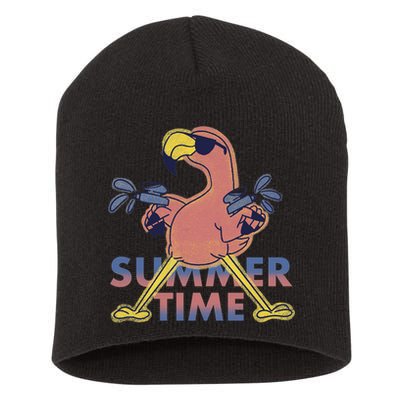 Summer Time Flamingo Short Acrylic Beanie