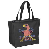 Summer Time Flamingo Zip Tote Bag