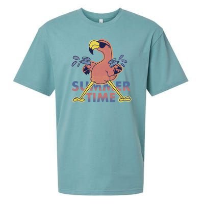 Summer Time Flamingo Sueded Cloud Jersey T-Shirt