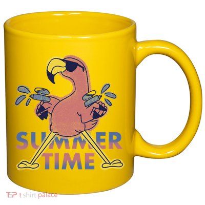 Summer Time Flamingo 11oz C Handle Ceramic Mug