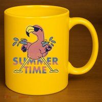 Summer Time Flamingo 11oz C Handle Ceramic Mug