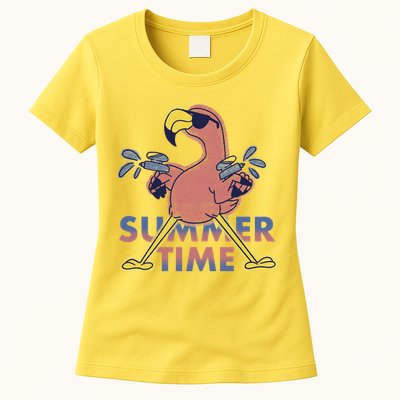 Summer Time Flamingo Womens T-Shirt