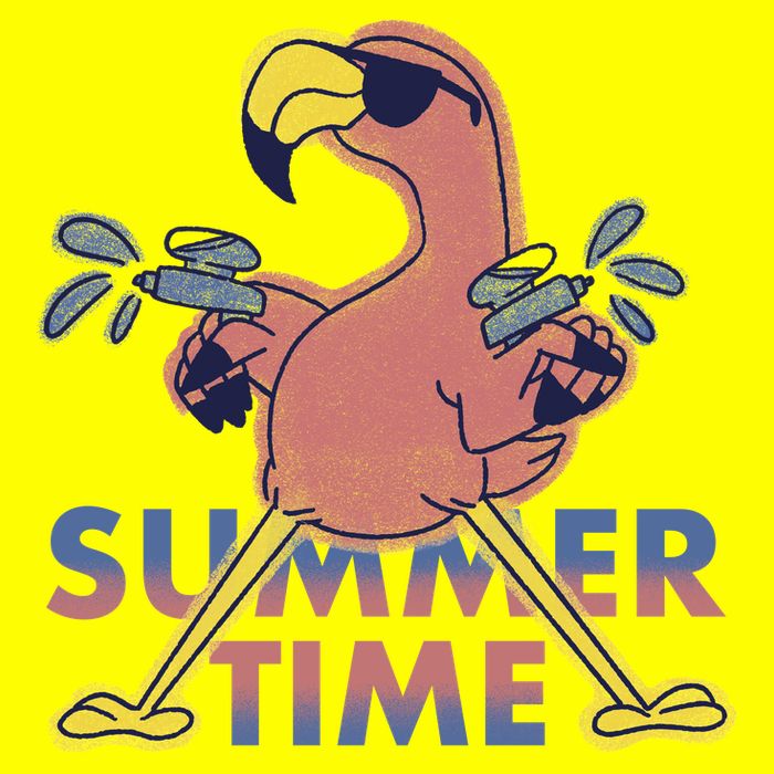 Summer Time Flamingo Womens T-Shirt
