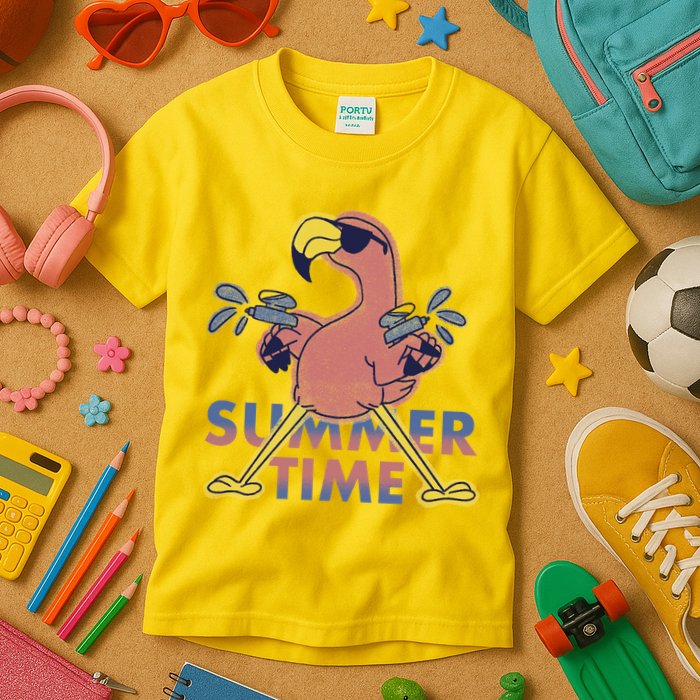 Summer Time Flamingo Kids T-Shirt
