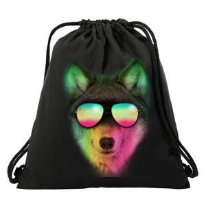 Summer Wolf Drawstring Bag