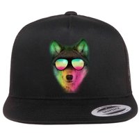 Summer Wolf Flat Bill Trucker Hat