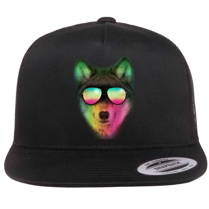 Summer Wolf Flat Bill Trucker Hat