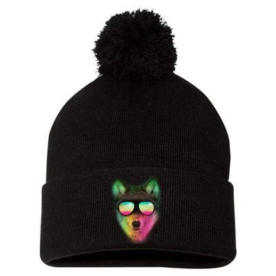 Summer Wolf Pom Pom 12in Knit Beanie