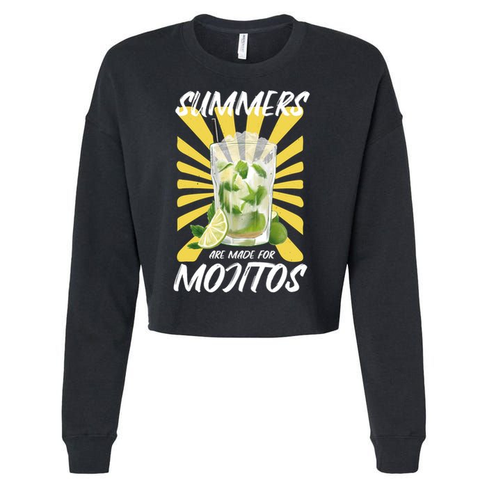 Summers Are Made For Mojitos Cropped Pullover Crew