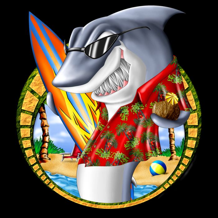 Summertime Beach Shark Surfing Sweatshirt
