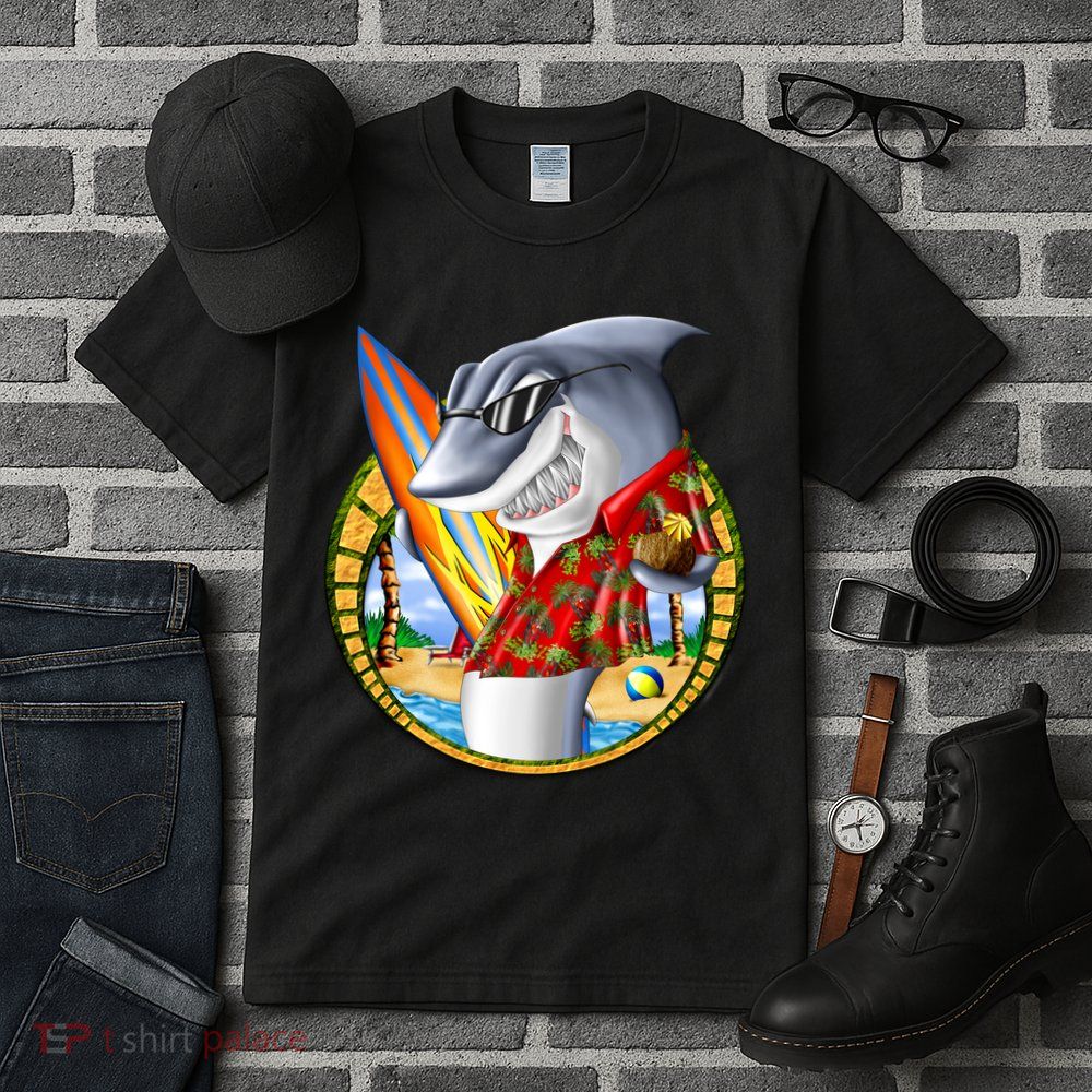 Summertime Beach Shark Surfing Tall T-Shirt