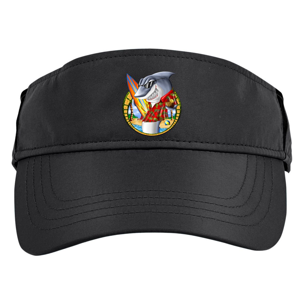 Summertime Beach Shark Surfing Adult Drive Performance Visor
