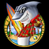 Summertime Beach Shark Surfing Visor