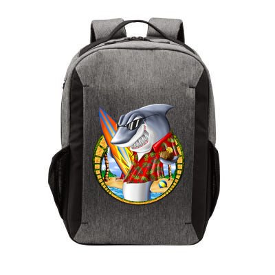 Summertime Beach Shark Surfing Vector Backpack