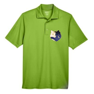 Sun and Moon Yin and Yang Cats Men's Origin Performance Pique Polo