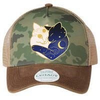 Sun and Moon Yin and Yang Cats Legacy Tie Dye Trucker Hat