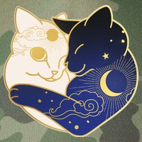 Sun and Moon Yin and Yang Cats Legacy Tie Dye Trucker Hat