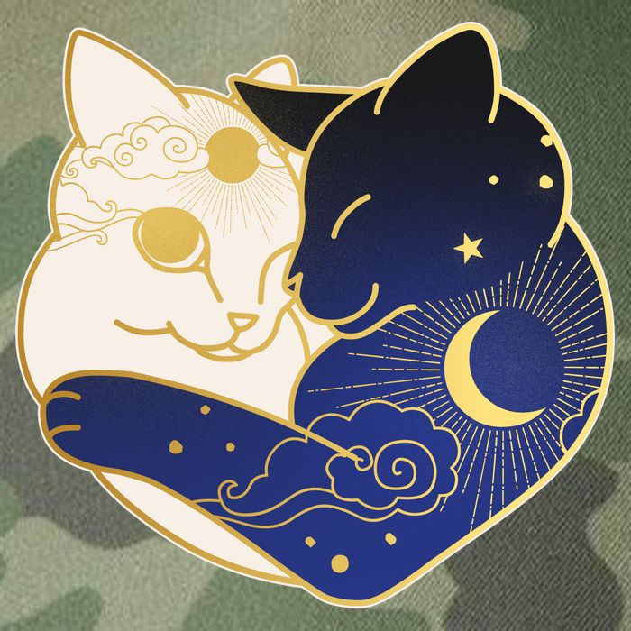 Sun and Moon Yin and Yang Cats Legacy Tie Dye Trucker Hat