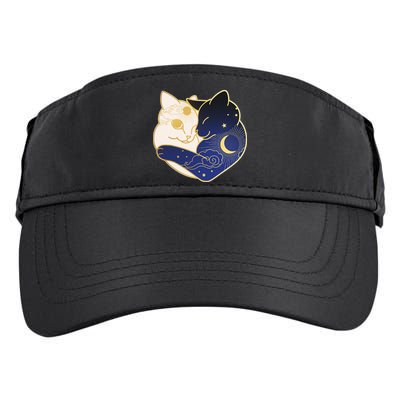 Sun and Moon Yin and Yang Cats Adult Drive Performance Visor