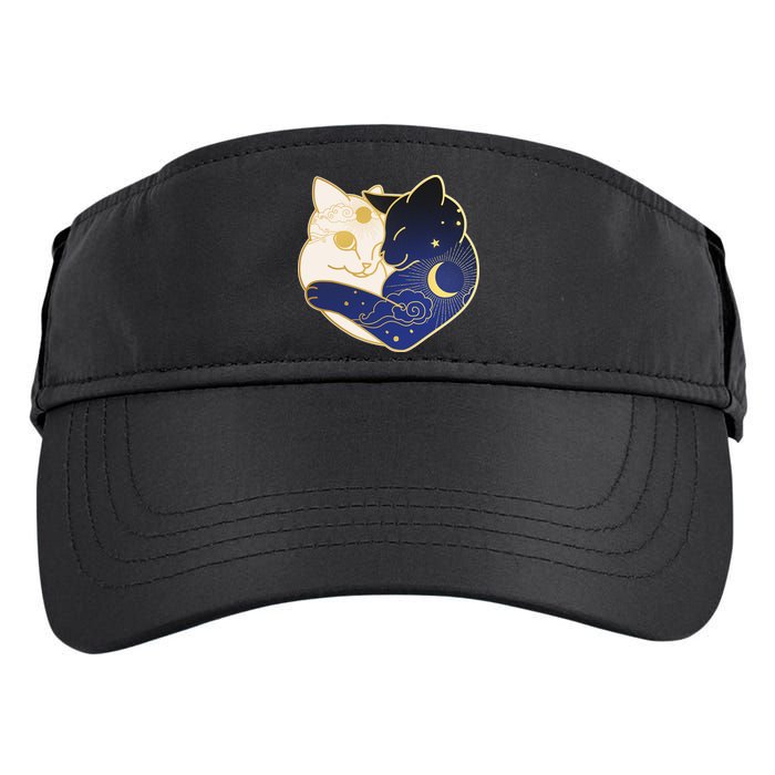Sun and Moon Yin and Yang Cats Adult Drive Performance Visor