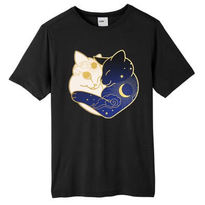 Sun and Moon Yin and Yang Cats Tall Fusion ChromaSoft Performance T-Shirt