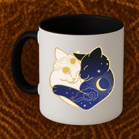 Sun and Moon Yin and Yang Cats Mug
