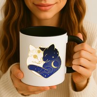 Sun and Moon Yin and Yang Cats Mug