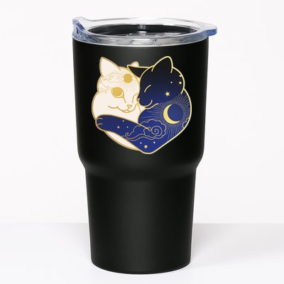 Sun and Moon Yin and Yang Cats Tumbler