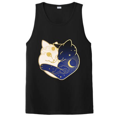 Sun and Moon Yin and Yang Cats PosiCharge Competitor Tank