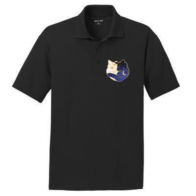 Sun and Moon Yin and Yang Cats PosiCharge RacerMesh Polo