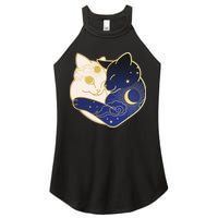 Sun and Moon Yin and Yang Cats Women's Perfect Tri Rocker Tank