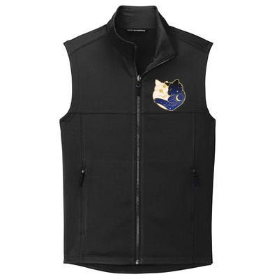 Sun and Moon Yin and Yang Cats Collective Smooth Fleece Vest