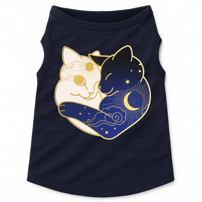 Sun and Moon Yin and Yang Cats Doggie Tank