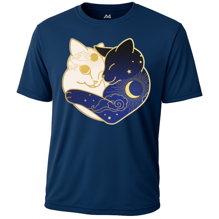 Sun and Moon Yin and Yang Cats Performance Shirt