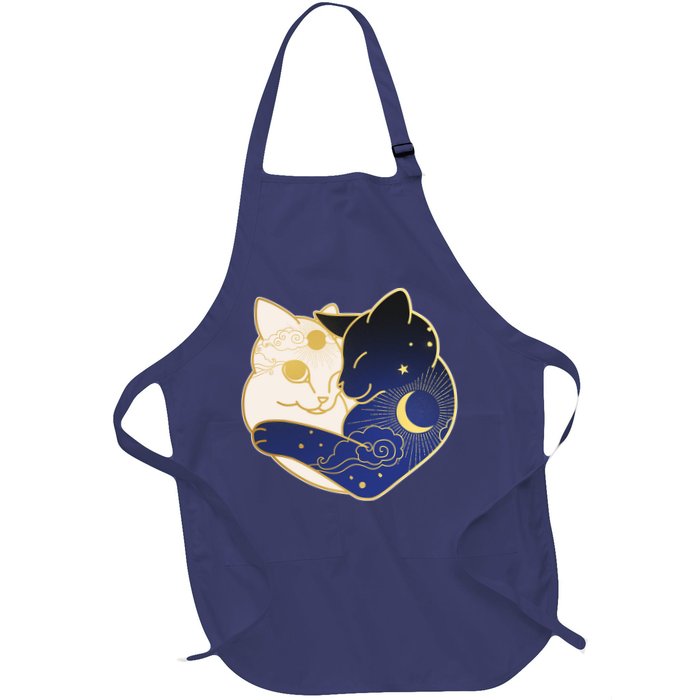 Sun and Moon Yin and Yang Cats Apron