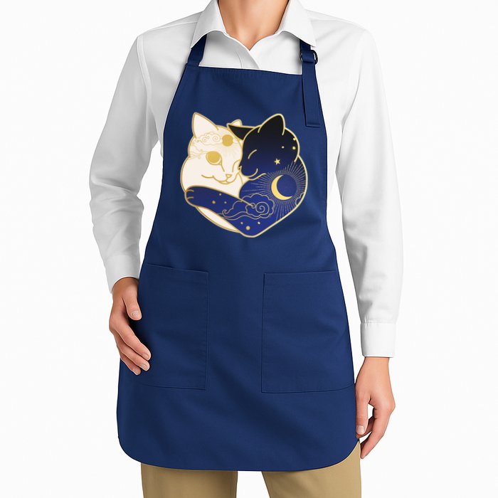 Sun and Moon Yin and Yang Cats Apron