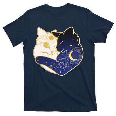 Sun and Moon Yin and Yang Cats T-Shirt